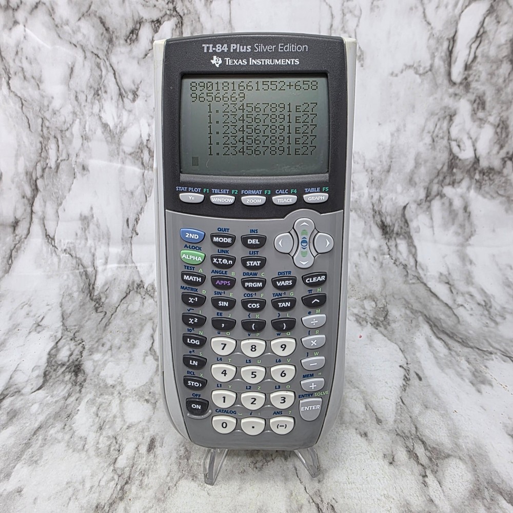 Texas Instruments TI-84 Plus Silver Edition Graphing Calculator Gray with Cover