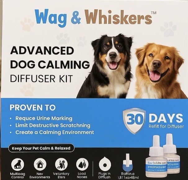 Advanced Dog Calming Diffuser Kit- Wag & Whiskers- 1 Plugin 2 Refills
