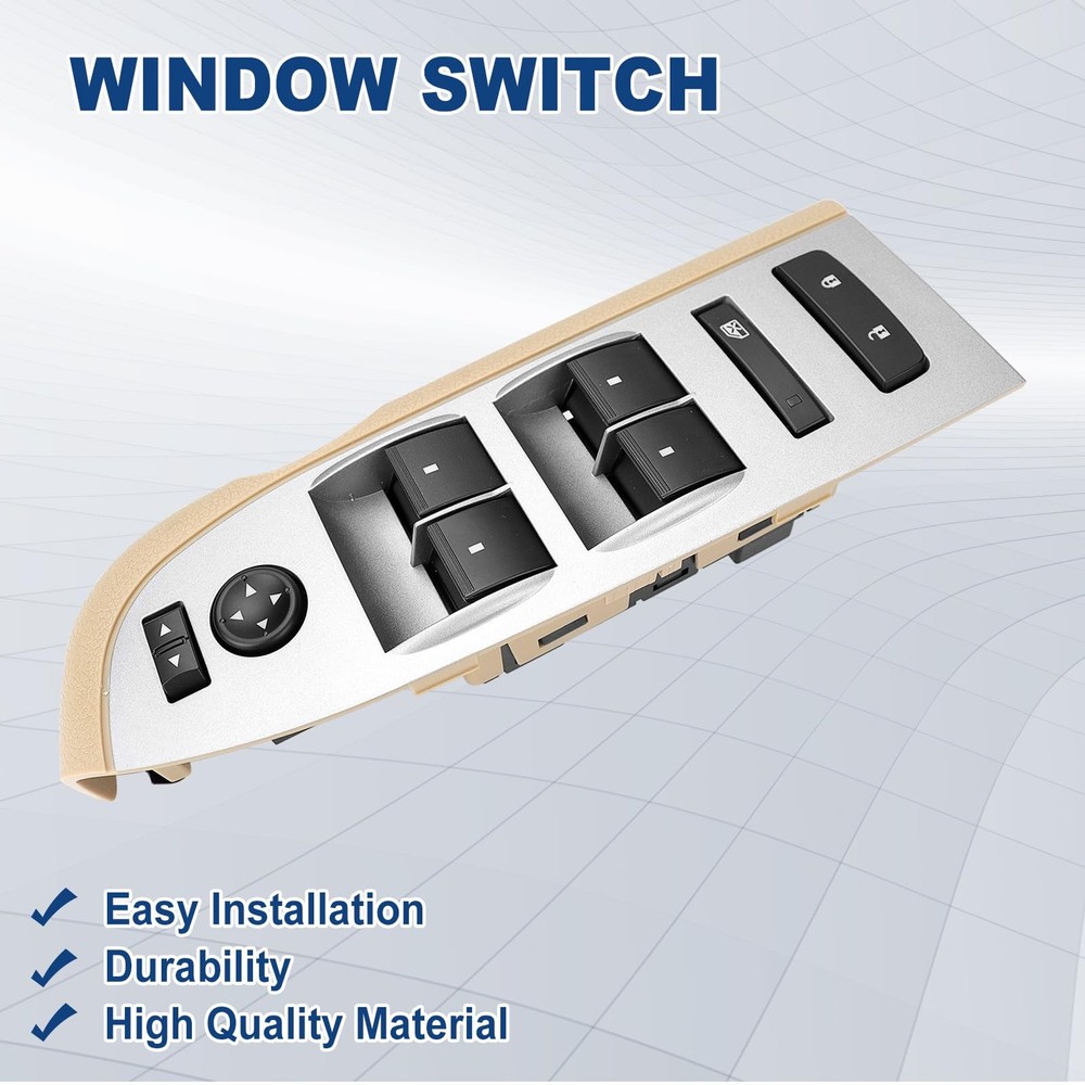 22968506 Master Power Window Switch, Beige Bezel, Mirror, & Lock