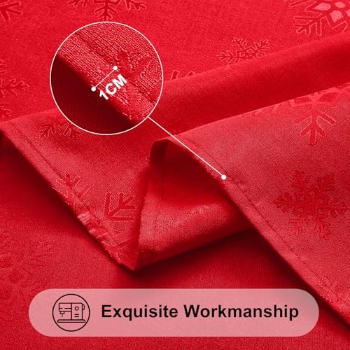 Rectangle Christmas Tablecloth 60x84 Inch, 84" x 60" (Rectangular) Red