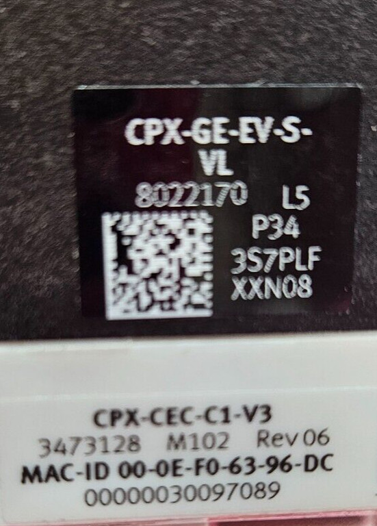 FESTO Ethernet Controller, CPX-CEC-C1-V3 CODESYS V3  3473128 + 8022170 -see pics