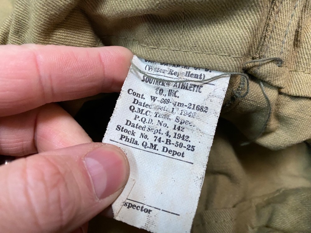 ORIGINAL WWII US ARMY INFANTRY BARRACKS LAUNDRY CARRY BAG- KHAKI, TAGGED 1942