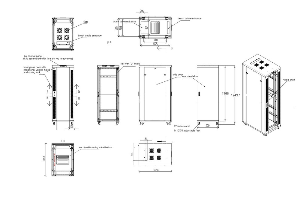 22U Server Rack It Data Cabinet Network Enclosure Accessories $190 Value