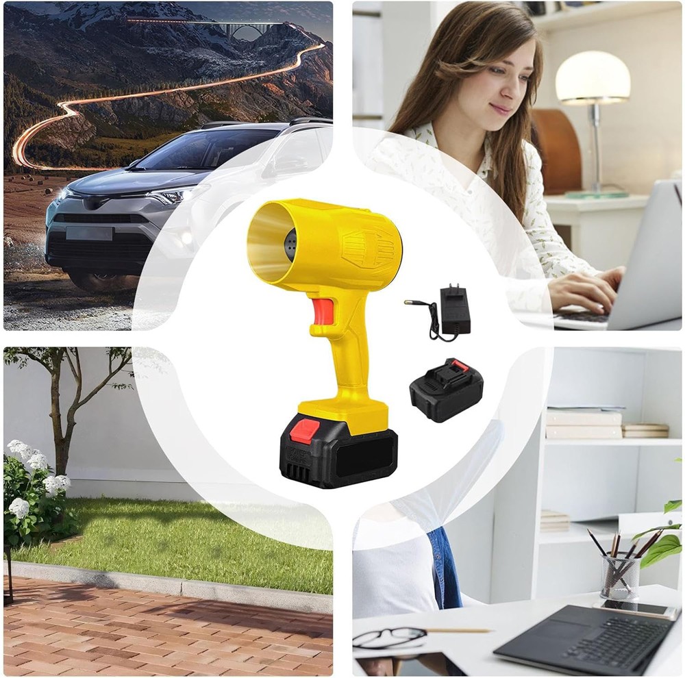 500000RPM Cordless Leaf Blower 700CFM 1500G Air Turbo Blower with 2 Batteries