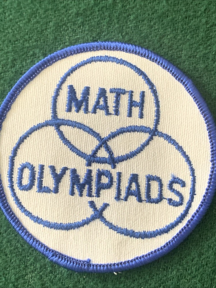 Vintage MATH OLYMPIADS Patch - 3” Round Blue White - Unused