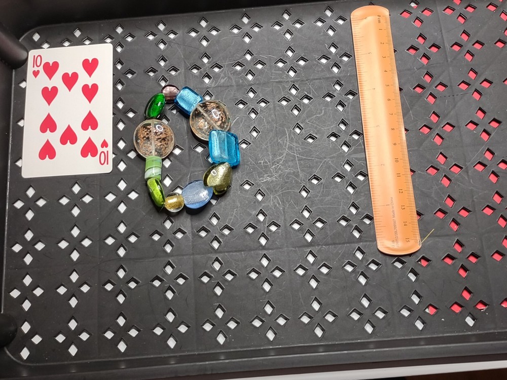 Heavy Multicolor Glass Bead Stretch Bracelet