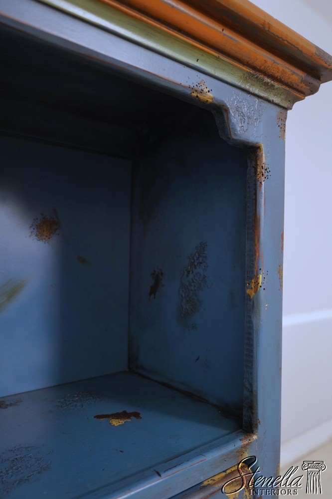 LF63660EC: Distressed Painted Finish Bookcase Desk Cabinet