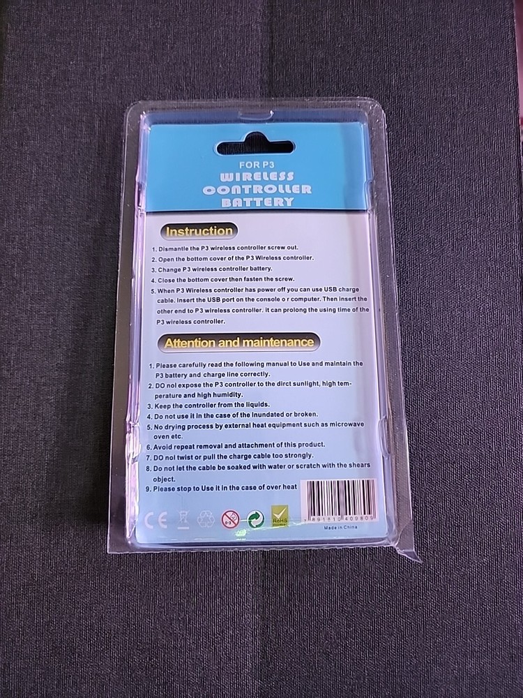 1800mAh Replacement Battery + USB Cable For sony PS3 Controller