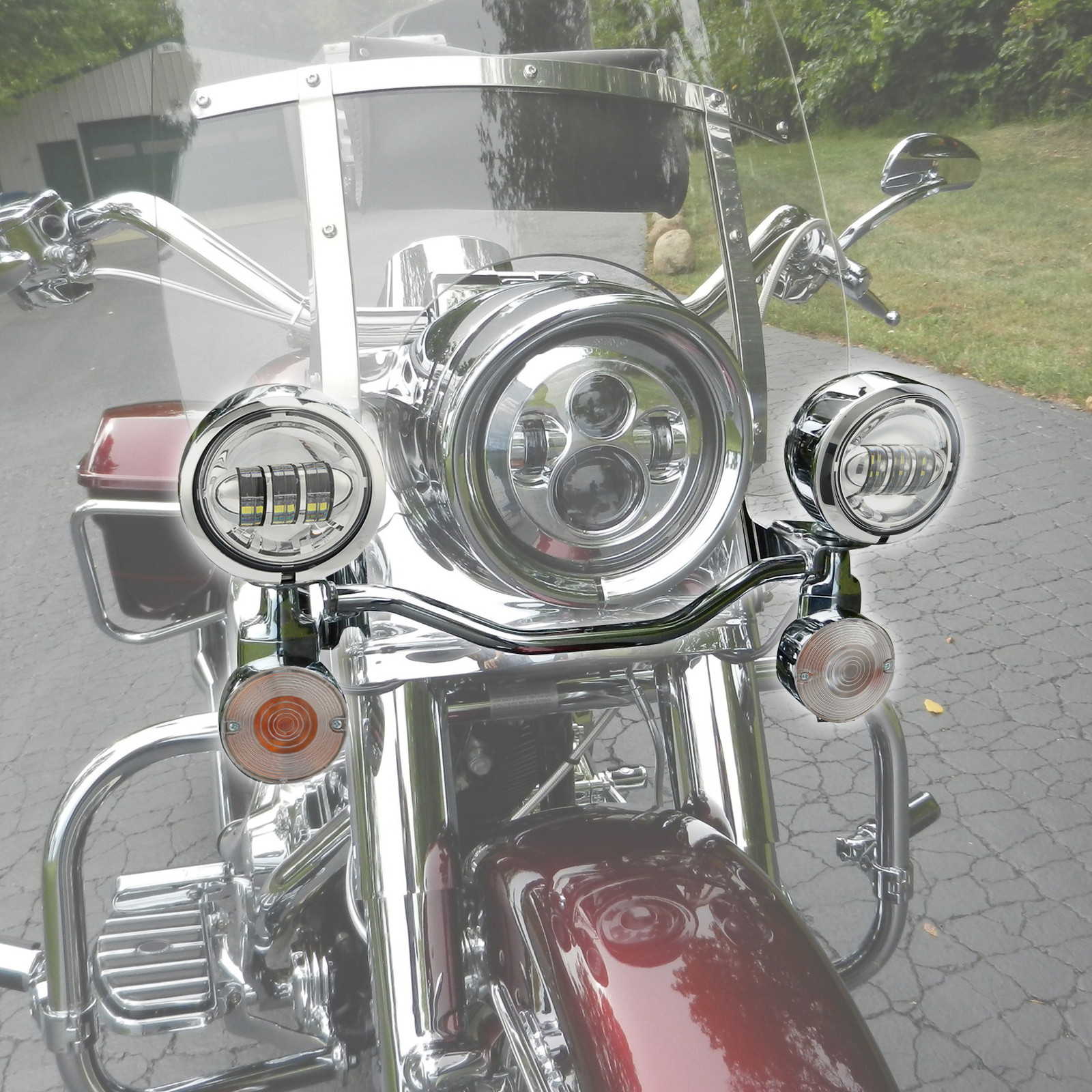 Passing Turn Signal Fog Spot Light Bar Fit For Harley Electra Glide 1994-2013 12