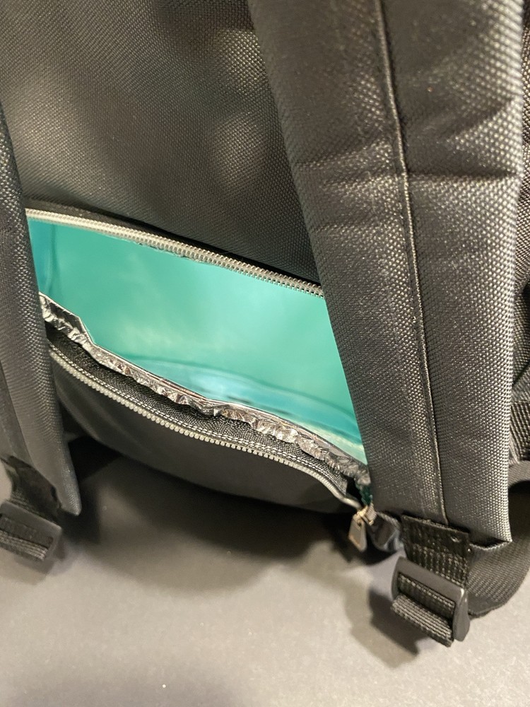 TRAVEL BACKPACK MULTIUSE /MULTIPLE STORAGE POCKETS AND INSULATED - GRAY/TEAL