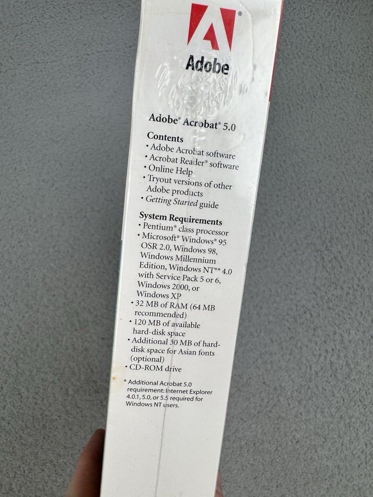 Adobe Acrobat 5.0 Windows XP New Sealed