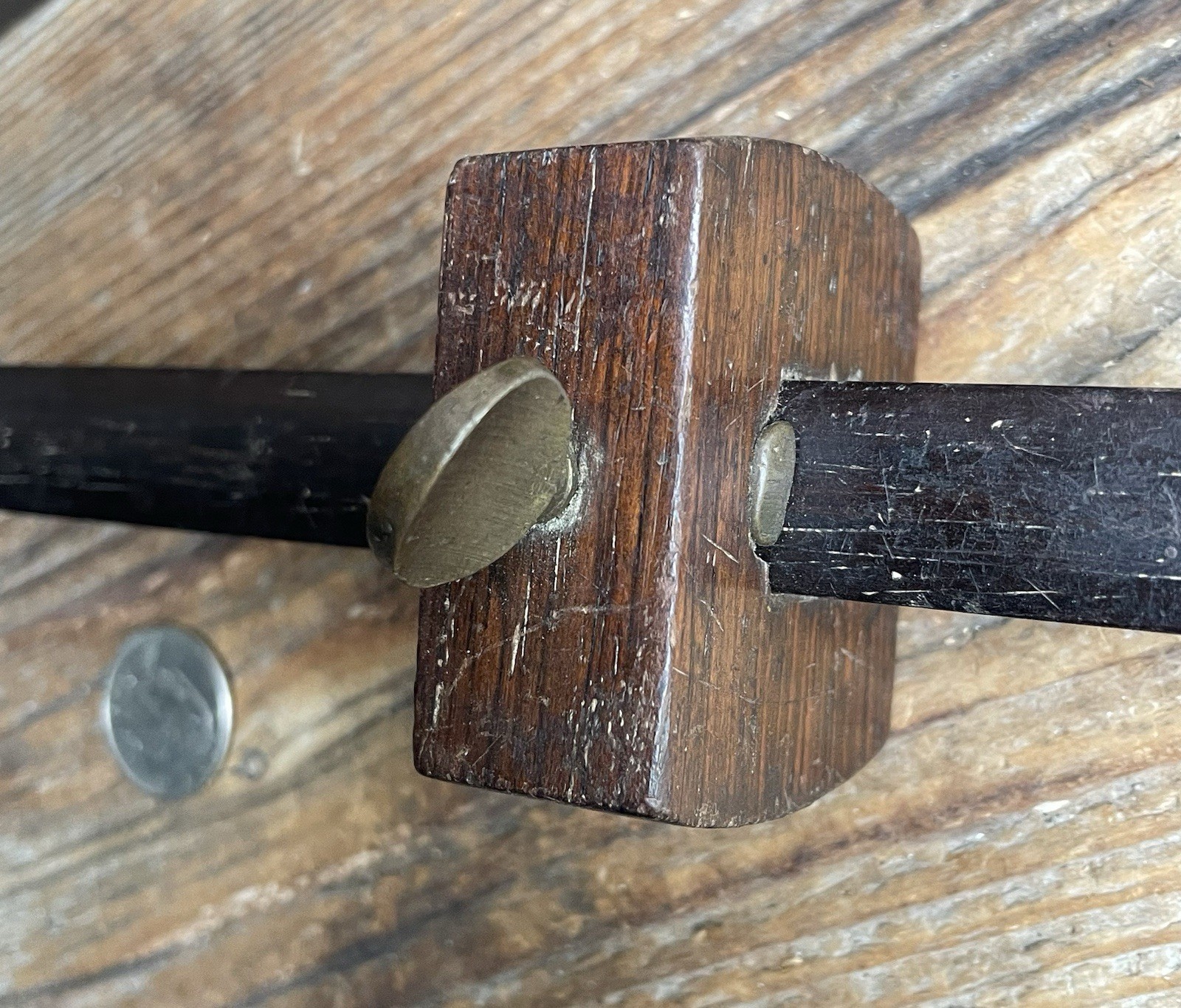 Vintage Rosewood & Brass Marking Mortise Gauge