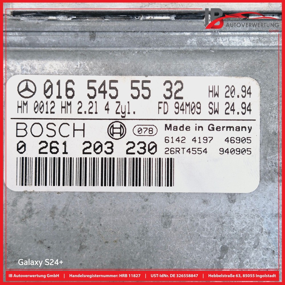 MERCEDES-BENZ E-CLASS W124 ECU Engine 0165455532 BOSCH