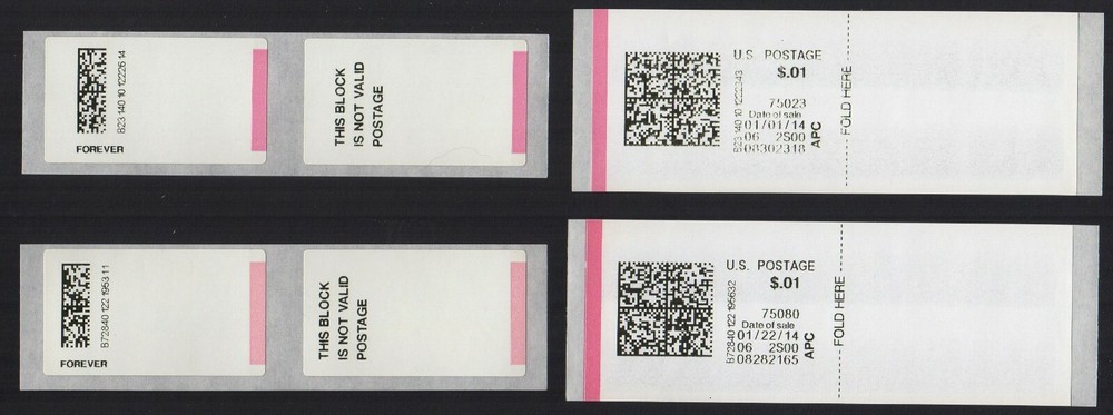 USA APC / ATM / CVP - Missing design ERRORS, 2 var. with matte & glossy stripes