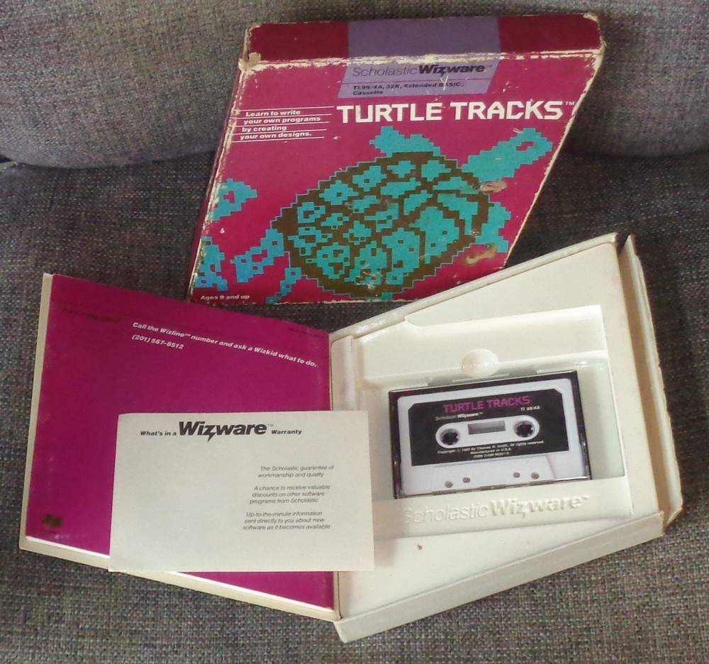 Turtle Tracks TI-99/4A Texas Instruments Vintage Computer Software CIB in Box