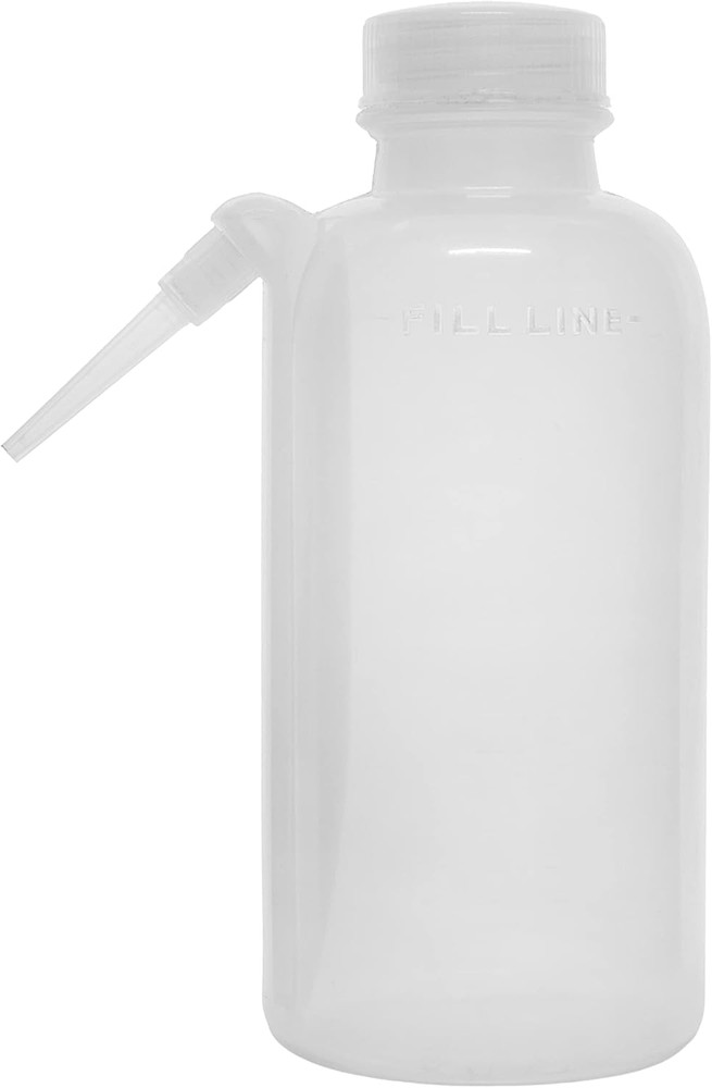 Wash Bottle, 500ml - Polyethylene - Translucent, Unbreakable - Screw Cap with...