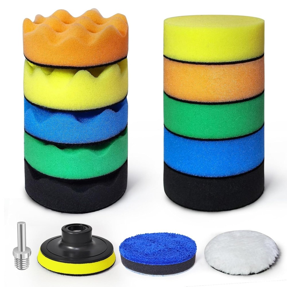 Versatile 3-Inch Buffing Pads with M14 Adapters – Complete 14-Piece Set