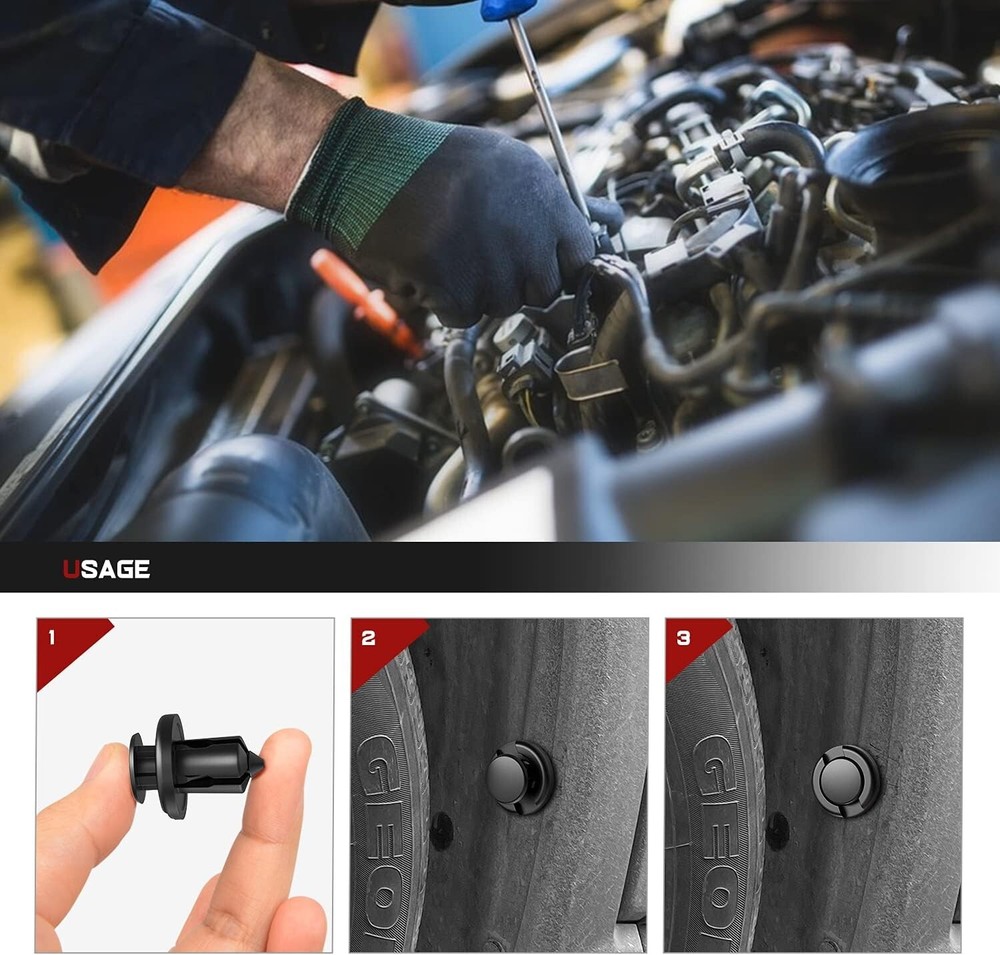 Nilight 150 pcs Push Type Bumper Fasteners Rivet Clips Universal Auto Clips