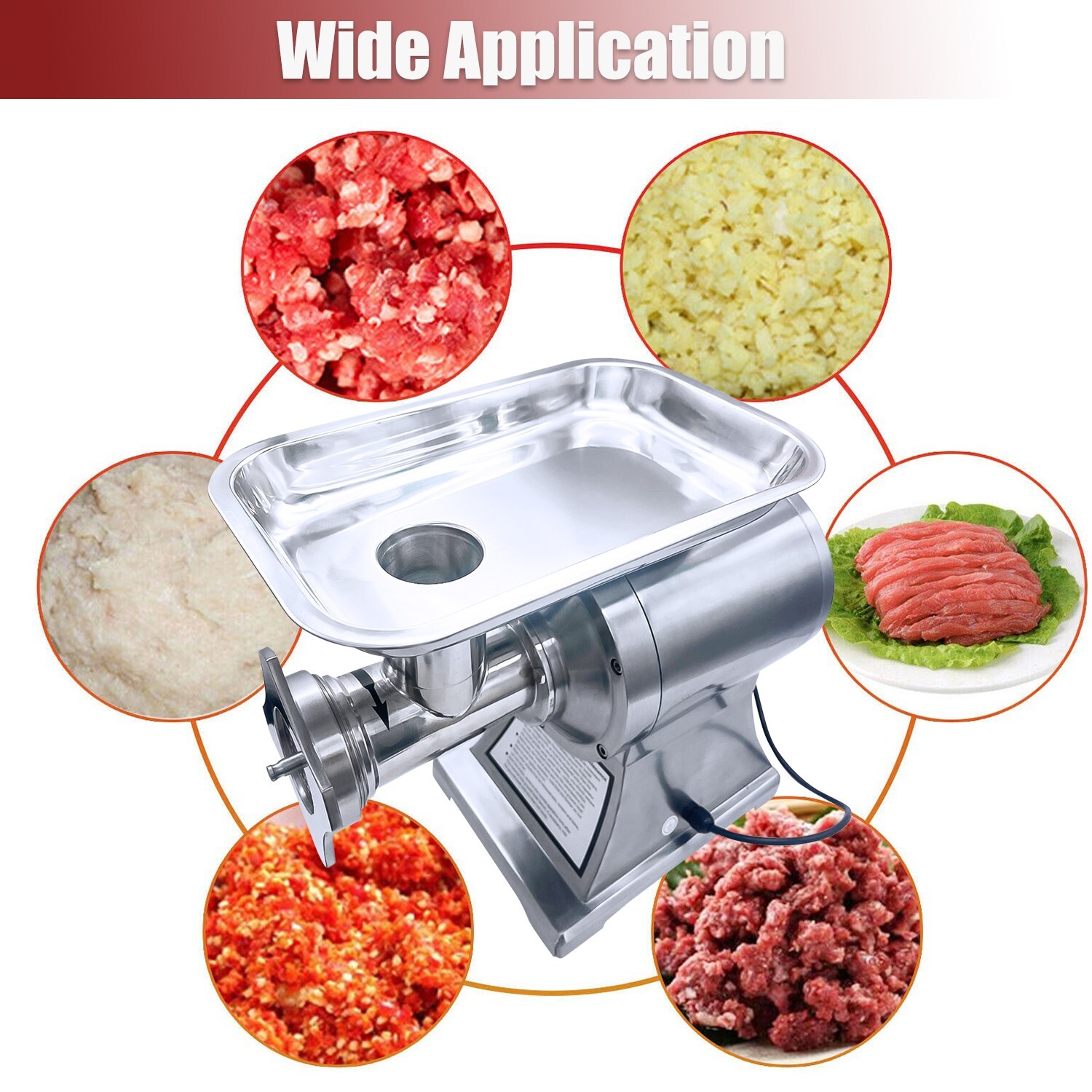 550LB/h Commercial Meat Grinder,1100W Electric Sausage Stuffer,193RPM Heavy Duty