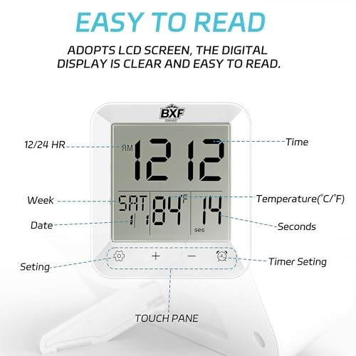 Digital Shower Clock Waterproof,Bathroom Extra Large LCD Screen Wall White