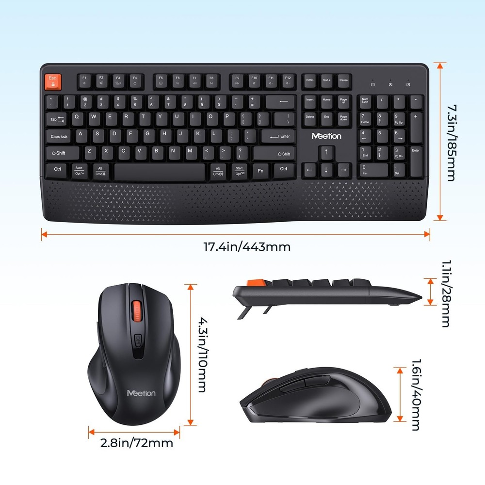 MEETION New Wireless Keyboard and Mouse, Computer Keyboard Mouse Combo, 3 DPI...
