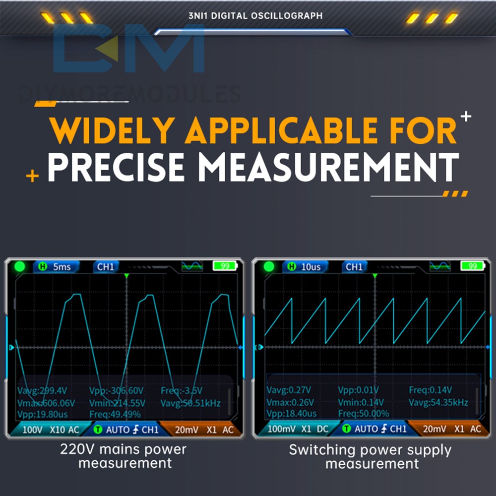 FNIRSI 2C23T Handheld Digital Oscilloscope Multimeter Function Signal Generator
