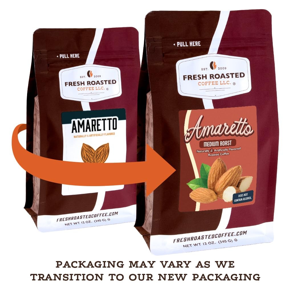 , Amaretto Flavored Coffee, 12 oz, Medium Roast, Kosher, Ground