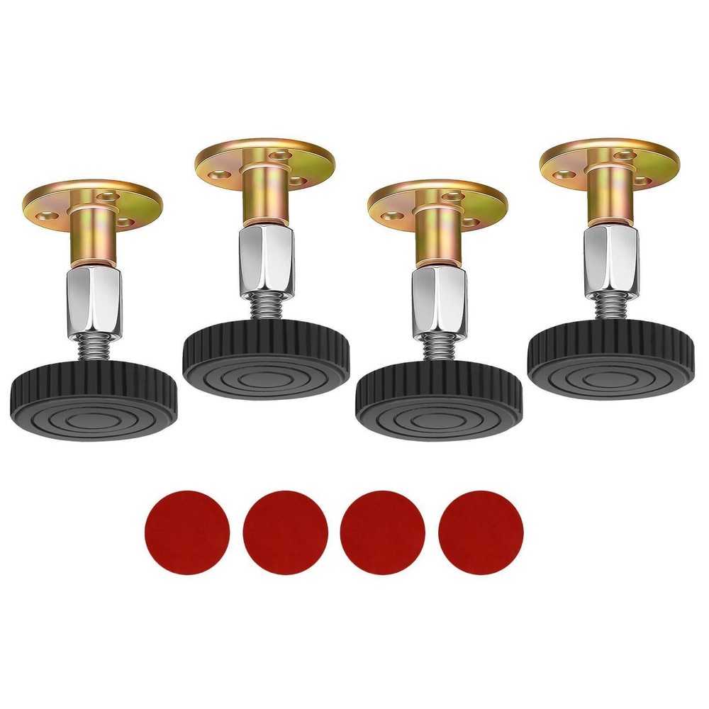 New 4Pcs Threaded Bed Frame Anti-Shake Tool Adjustable Headboard Stopper Black
