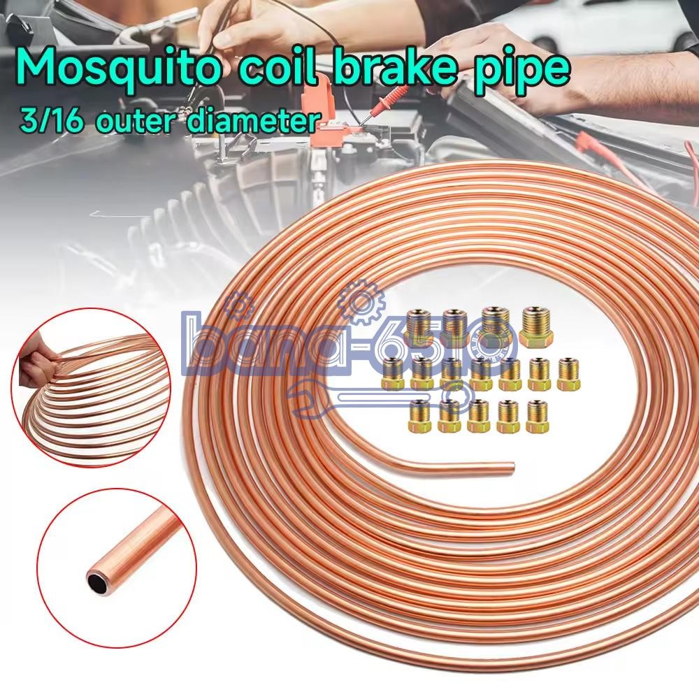 Copper Nickel Brake Line Tubing Kit 3/16 OD 25 Ft Coil Roll all Size Fittings US