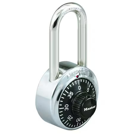 Master Lock 1525Lf Combination Padlock, Front, Black/Silver