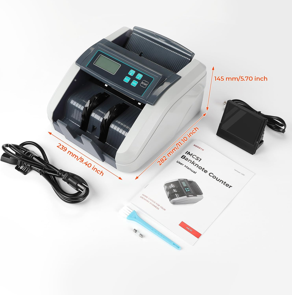 IMC51 Money Counter Machine Count Value, Add+Batch/Add+ Value Mode Bill Counter,