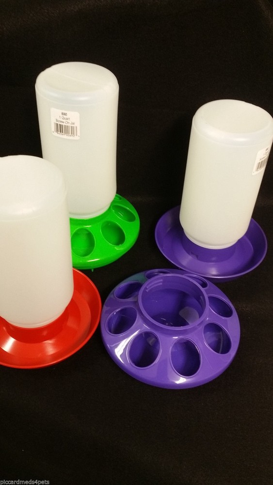 Poultry Chicken Chick 1 QT Plastic Feeder Set / Water Set / Replacement