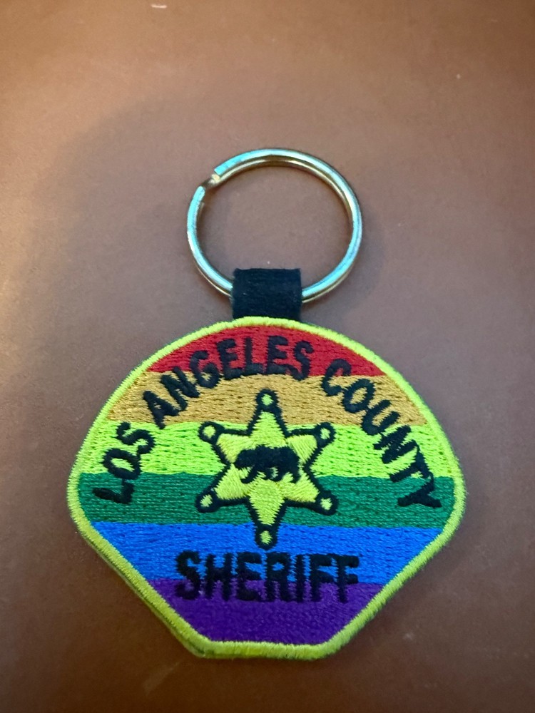 VERY RARE Los Angeles County Sheriff Rainbow Patch Keychain Pride Edition LASD