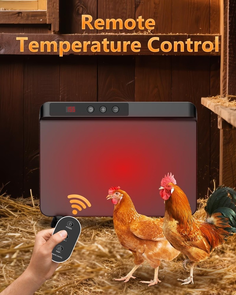 Adjustable Temperature Chicken Coop Heater - 200W Radiant Warmth, Certified