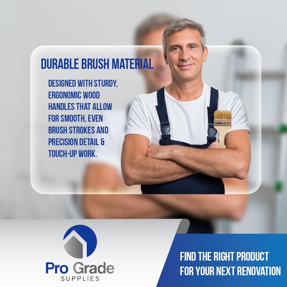 Chip Paint Brush Set Assorted Sizes Bulk 24 Pack