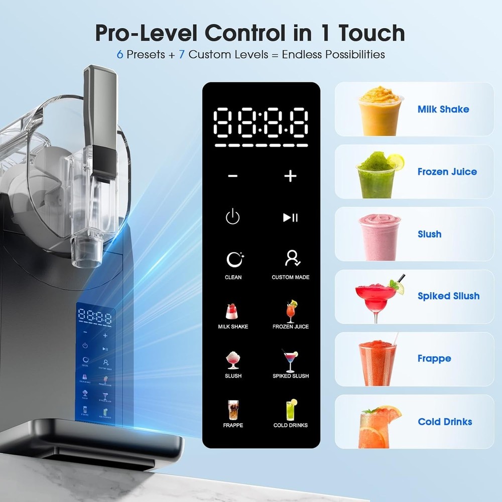 Slushie Machine Frozen Drink Maker Rapid Freezing 6 Presets Programs