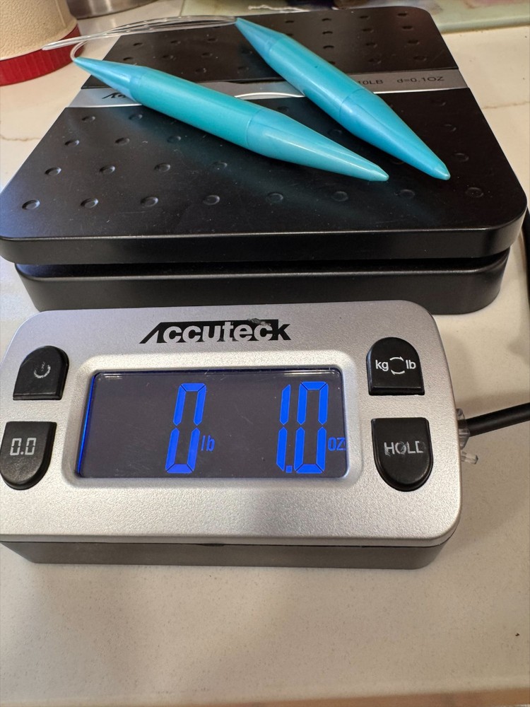 Vintage Circular Knitting Needles Teal Plastic Tips Clear Cable Sewing Tool