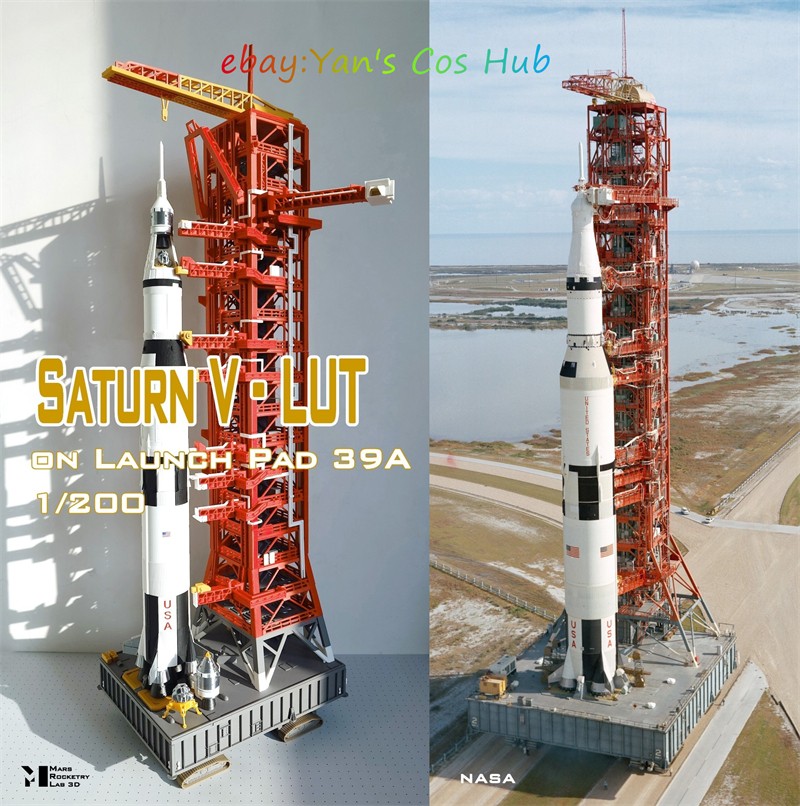1/200 Scale Saturn V Rocket Launch Pad 3D Printed Model