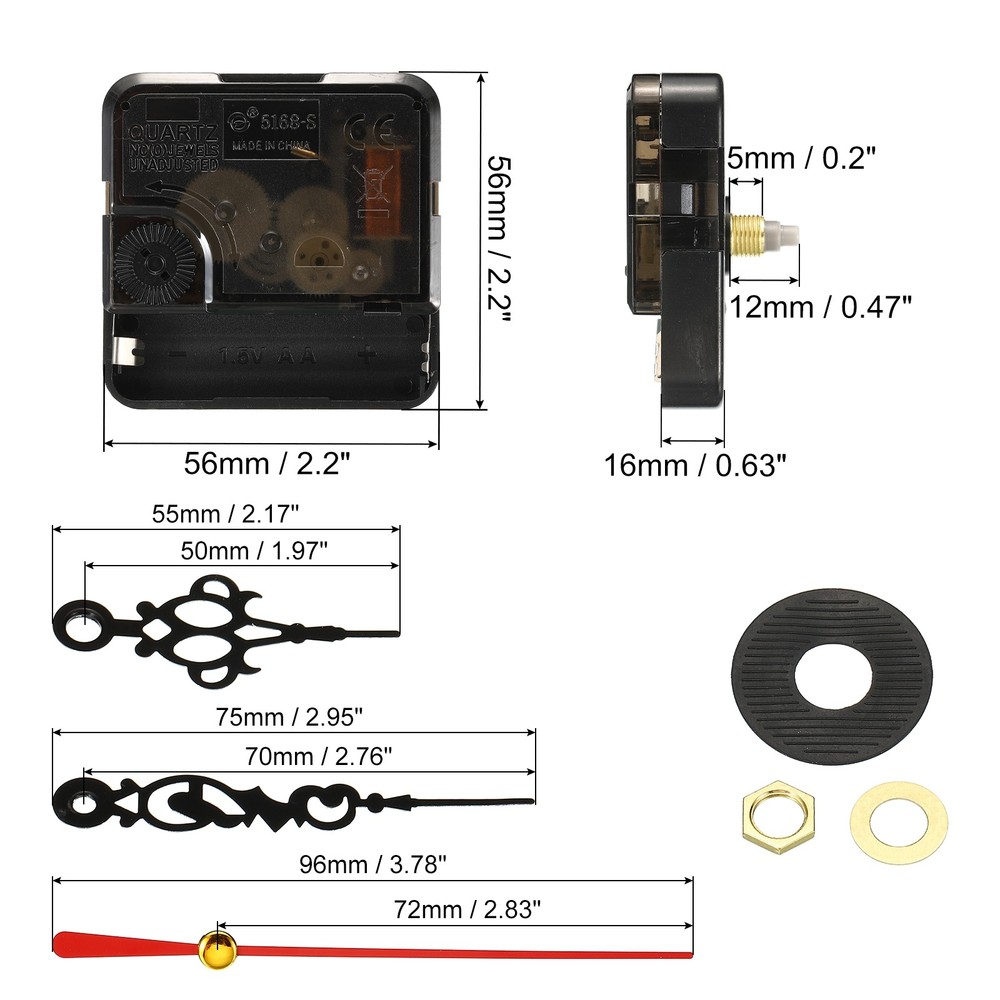Clock Mechanism Replacement, Quartz Clock Mechanism DIY Wall Clock, 20029
