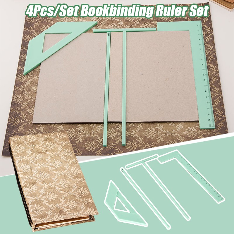 4Pcs/Set Bookbinding Ruler Cover Guide Binding Tools ScrapBooking Album Making