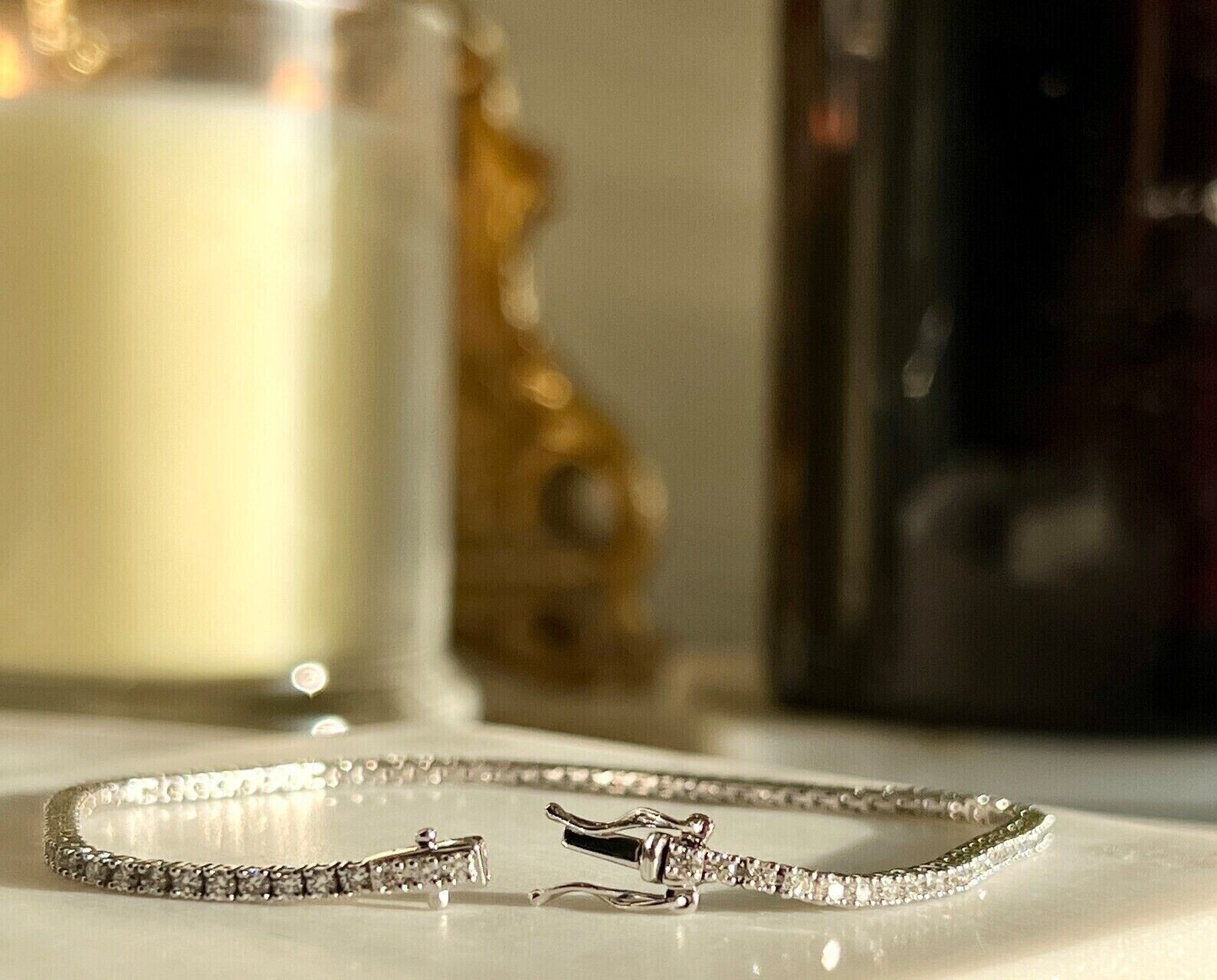 5 Ct Round Cut Lab-Created Diamond Women's Tennis Bracelet 14K White Gold Plated