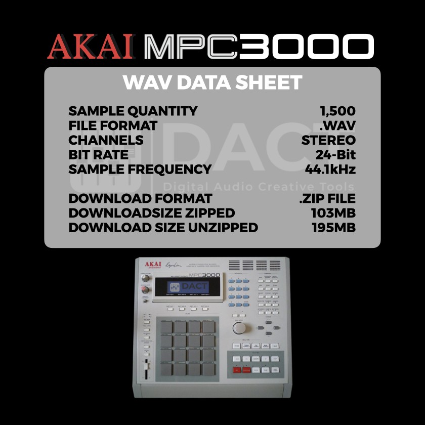 Akai MPC3000 Sample Library (1,500 Samples) - Instant Access