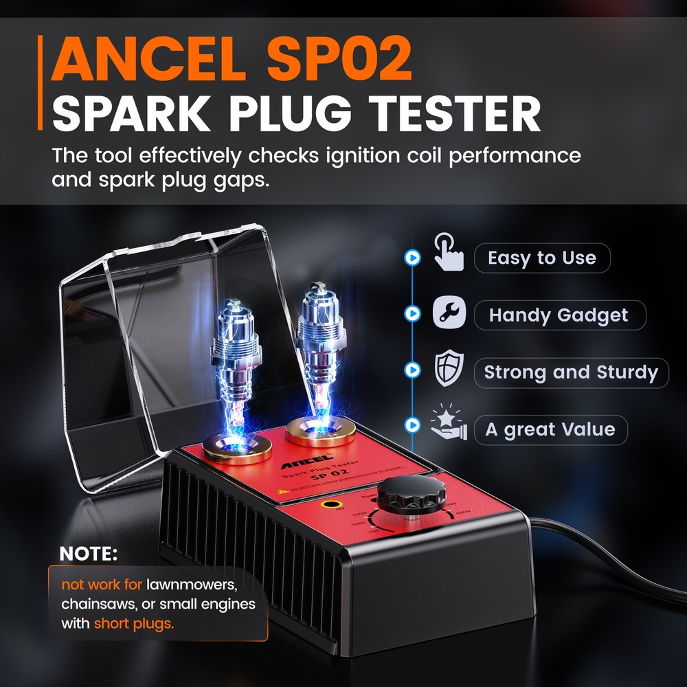 ANCEL Car Spark Plug Tester Dual Hole Petrol Ignition Analyzer Diagnostic Tool