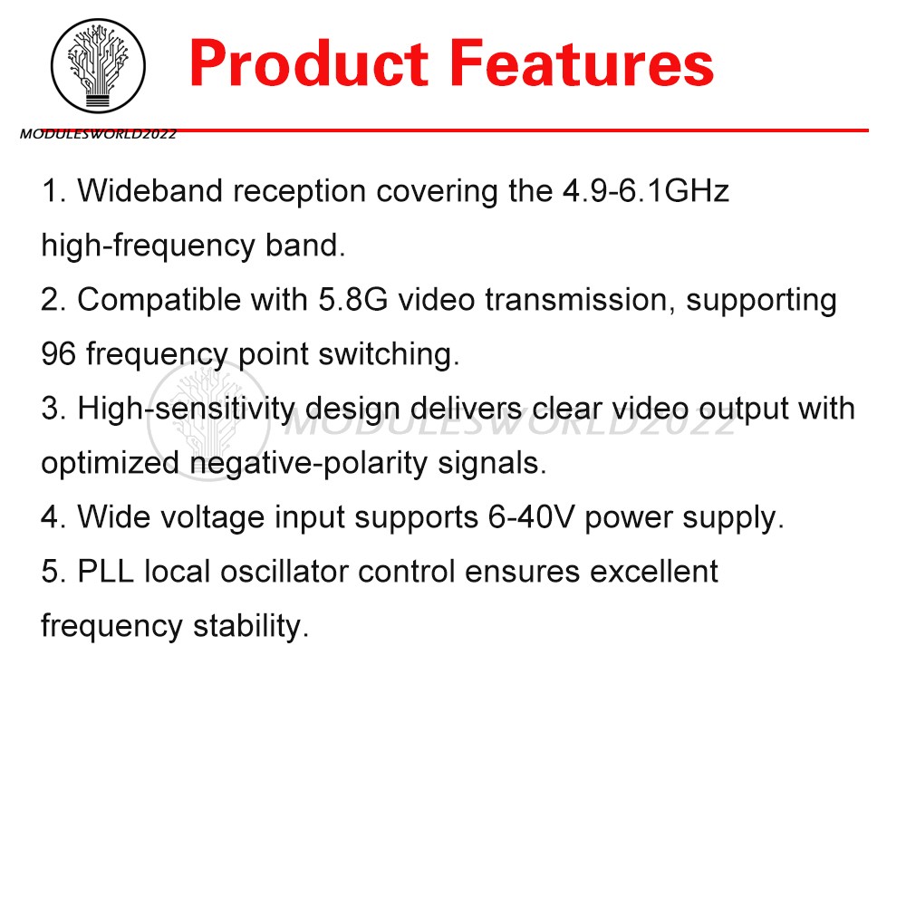 DC6-40V RC5896S Receiver 5.8GHz Video Receiver Compatible 5.8G Image Transmitter