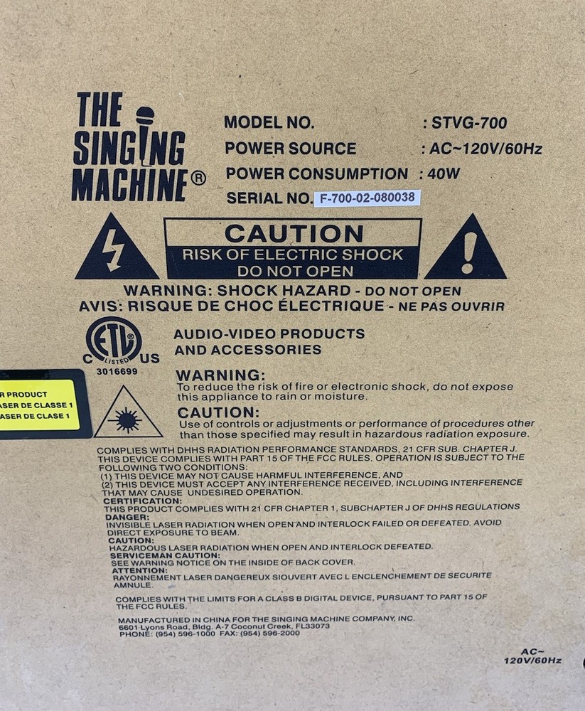 MTV The Singing Machine STVG-700 Karaoke Machine