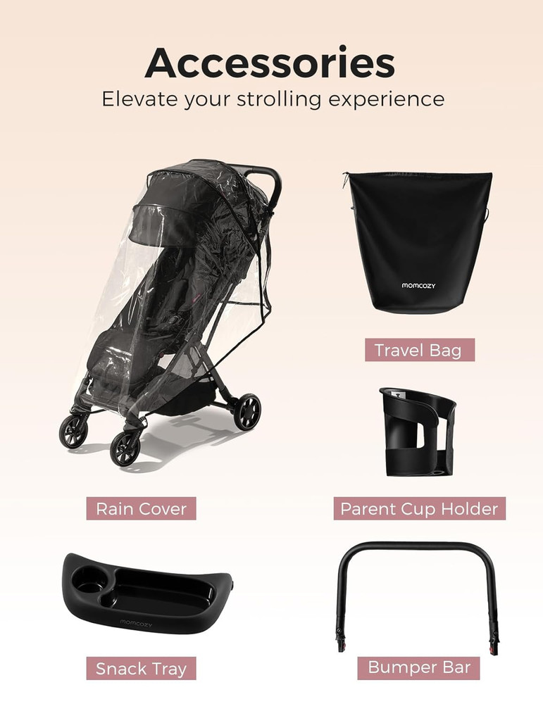 Compact Clickgo Lightweight Stroller with One-Click Fold & UPF50+ Canopy