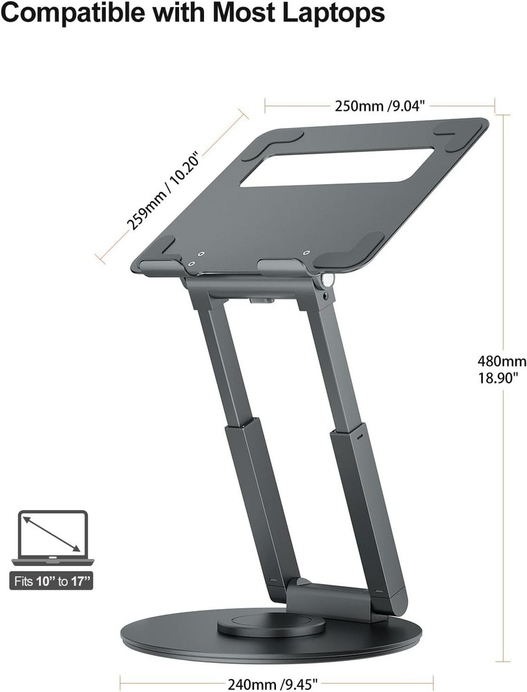 Height Adjustable Sit to Stand Riser for MacBook Pro