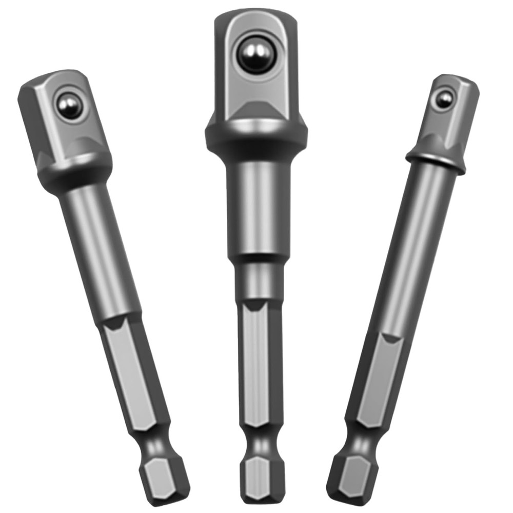 3Piece Impact Grade Socket Adapter Set, Convert Power Drill to High-Speed...
