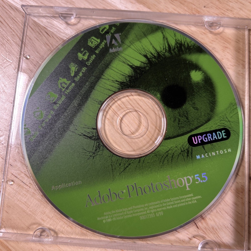 Adobe Photoshop 5.5 Application + Training CD Graphics Editing Mac Upgrade 1999