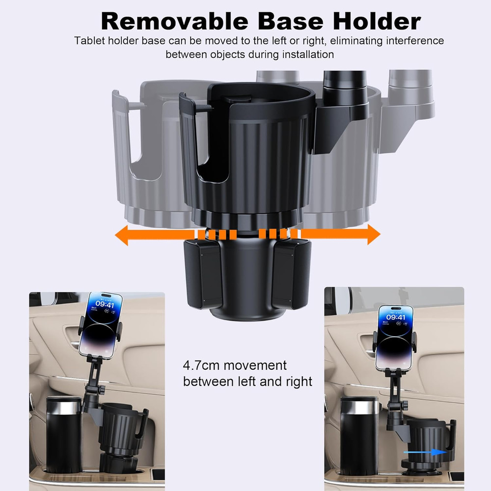 Cup Holder Tablet Mount, Ipad Cup Holder Car Mount with Adjustable Arm for Table